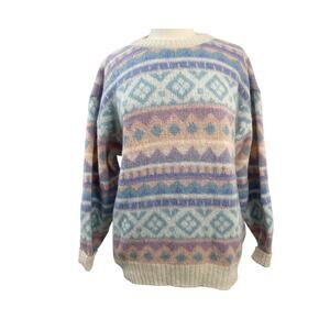 Vintage Icewear Iceland 100% Wool Pastel Nordic Sweater Large